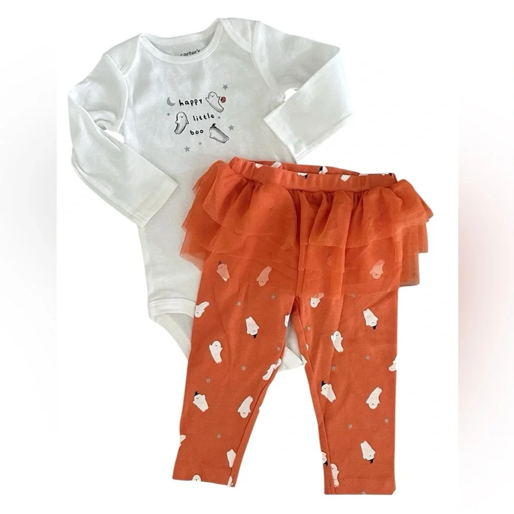 New Carter’s Happy Little Boo Halloween Outfit Tulle Ruffle Girls 12 Months
